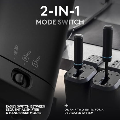 Logitech G RS Sim Racing Shifter & Handbrake (With Mode Switching) | Easy mode switching, height-adjustable handle, for RS & PRO Series, compatible with PlayStation, Xbox, & PC sim racing units
