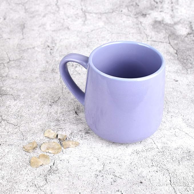 Bosmarlin Large Glossy Ceramic Coffee Mug, Tea Cup for Office and Home, 18 oz, Suitable for Dishwasher and Microwave, 1 Pack (Purple)