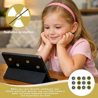 12 Pcs Emf Blocker for Cell Phone,Radiation Blocker,Emf Stickers for Cell Phone,A Practical Gift for Tech Lovers for Smart Phones/Tablets/Laptops Electronic Devices Blockers Silver，Gold