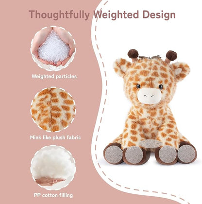 Niuniu Daddy 14" | 3.5 Pound Giraffe Weighted Stuffed Animal for Kids Adults, Calming Body Pillow for Sleeping, Sensory Sitting Lap Pad Toy Huggable Gift for Christmas Birthday