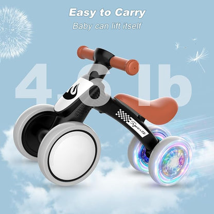 Colorful Lighting Baby Balance Bike Toys for 1 Year Old Boy Gifts, 10-36 Month Toddler Balance Bike, No Pedal 4 Silence Wheels & Soft Seat First Bike, One Year Old Boy Birthday Gift.
