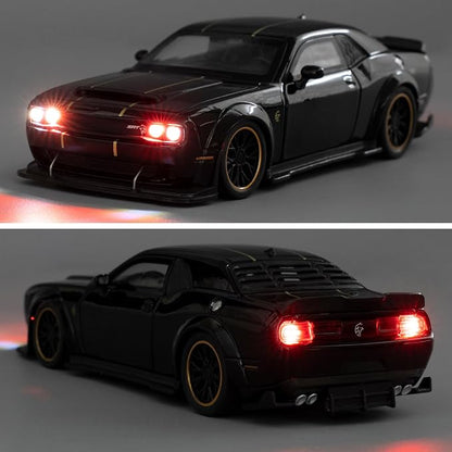 WAKAKAC Compatible for Hellcat Toy Cars, Pull Back Die-cast Vehicles, Collectible Cars with Sounds＆Lights for Kids Boys Girls and Adults, Gift Black