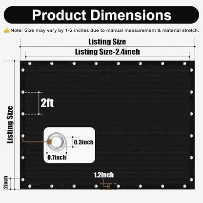 Artpuch 90% Sun Shade Cloth, 3 x 16 FT Pergola Shade Cover Canopy with Grommets, Sun Screen Fabric Tarp for Patio, Outdoor, Garden, Backyard, Black