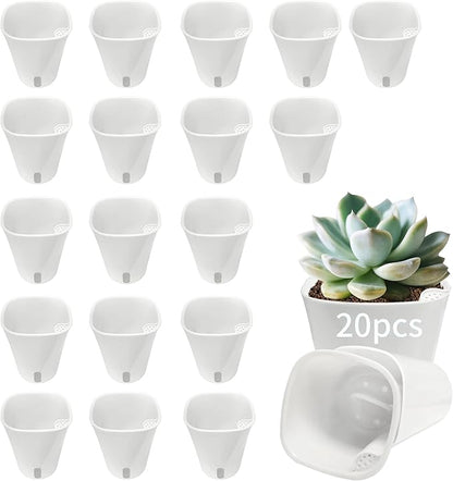 3" Self Watering Pots,20 Sets Self Watering Planter Pots for Indoor Plants with Water Level Indicator and Multiple Vents,Self Watering Planters,Self Watering Plant Pot for House Plants,Flowers,Herbs