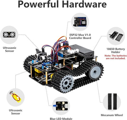 ACEBOTT Smart Robot Tank Car Kit with ESP32 for Arduino Robotics for Kids Ages 8-12 12-16 STEM Science Kits Coding Gifts for 8-16 Year Old Boys Girls Teens Cool Engineering Building Toys Unique Gifts