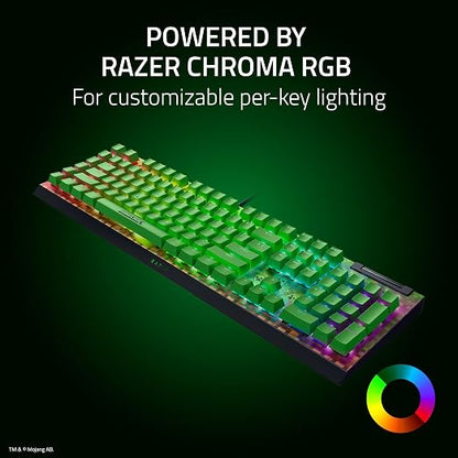 Razer BlackWidow V4 X Mechanical Gaming Keyboard, Minecraft Edition | Green Switches Tactile & Clicky, 6 Macro Keys, Chroma RGB, Doubleshot ABS Keycaps, Sound Dampening & Stabilizers