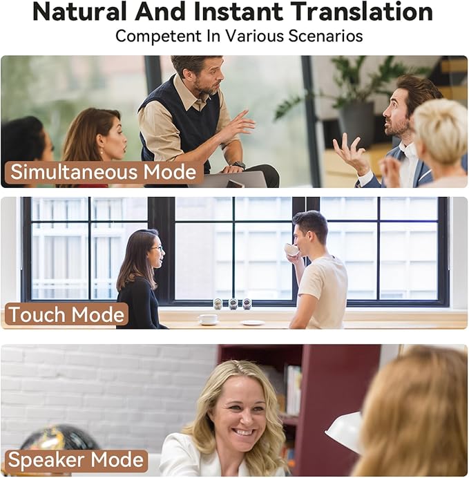 Instant Voice Translator Ear Buds, 3-in-1 Traductor de Voz with Real-Time Translation for 138 Languages, Bluetooth Translation Earbuds, 8 Offline Language Packs,Ideal Accessories for Travel, Business