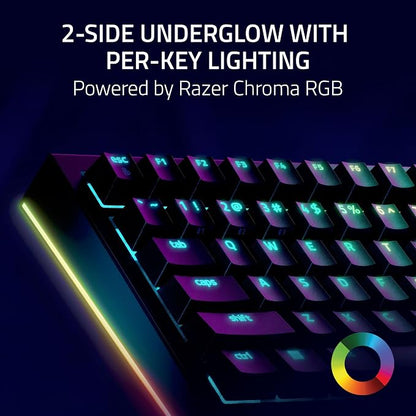 Razer BlackWidow V4 Pro 75% Wireless Gaming Keyboard, Orange Switches | Tactile & Quiet Switches, OLED Display, Hot Swappable, 4K Hz Wireless, Bluetooth, Command Dial, Chroma RGB, Razer Snap Tap