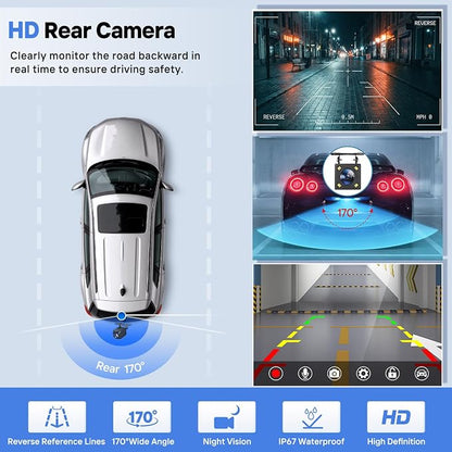 9" Wireless Apple Carplay Screen for Car with OTA Update, Backup Camera | Touchscreen Apple Carplay & Android Auto with Voice Control/GPS Navigation/Mirror Link/Bluetooth 5.0/AUX/FM