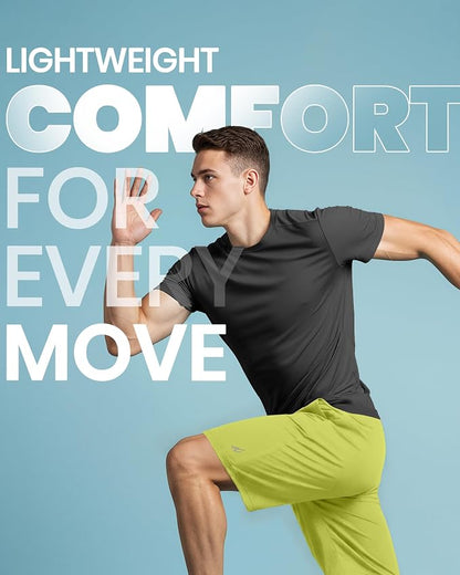 Quick Dry Knit Men's Athletic Shorts Loose-Fit Running Workout Gym Shorts
