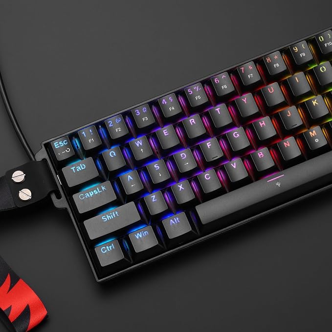 Redragon K617 HE Wired Hall-Effect Rapid Trigger Magnetic Gaming Keyboard | 8K Polling Adjustable Actuation, 61 Keys Design for More Room to Aim, Swap-Ready Socket for Mod, RGB Pro Software Supported