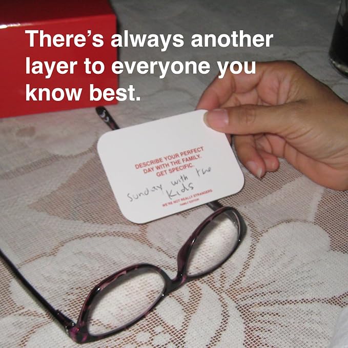 WE'RE NOT REALLY STRANGERS Family Edition Card Game - 150 Conversation Cards for Adults, Teens, and Families - for a Fun & Memorable Family Game Night, Ages 15+, 2-6 Players