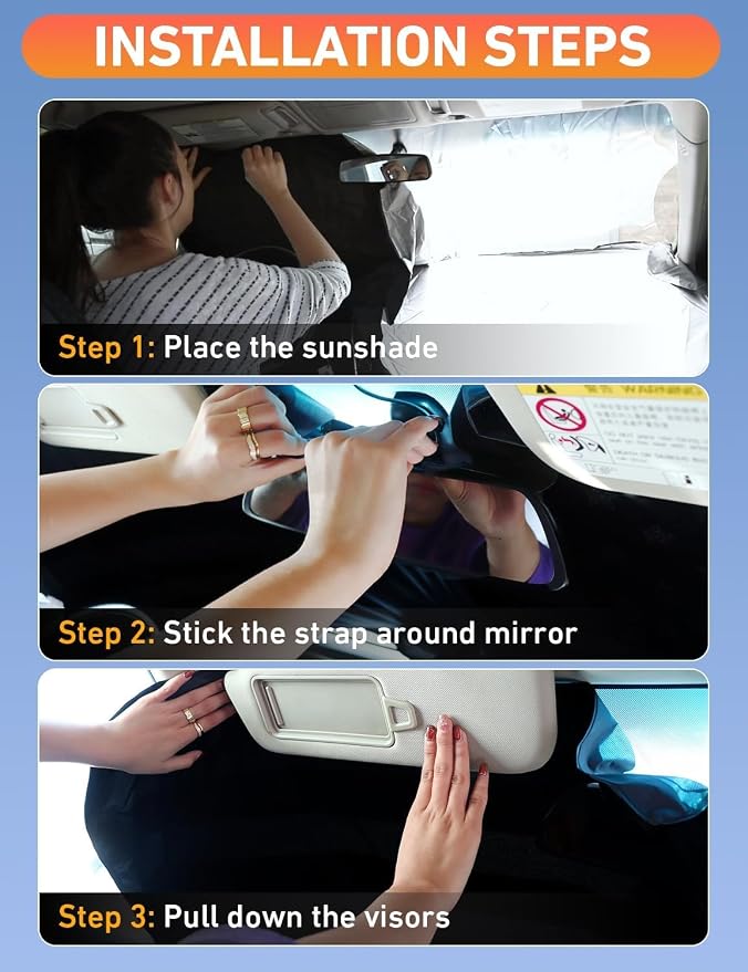 EcoNour Windshield Sunshade Compatible for Audi RS 6 2003-2023 2024 2025, Sun Visor for Front Windshield & Window Sun Shade Cover, UV Heat Blocker & Protector, Car Accessories