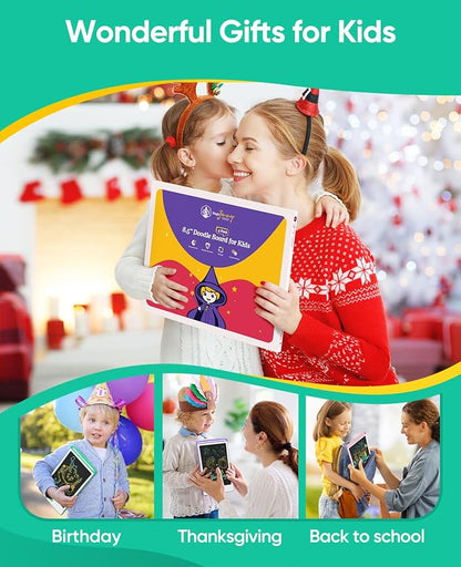 4 Pack LCD Writing Tablet, 8.5 Inch Colorful Toddlers Drawing Tablet for Kids, Creative Doodle Board Drawing Pad, Toy Birthday Gift for 3-6 Year Old Girls Boys (Purple&Purple&Pink&Pink)