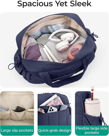 BAGSMART Duffle Bag for Travel, Gym Bag for Women, Weekender Carry on Bag | PVC Wet Pocket, Airline Approved Personal Carry-on Size, Fits Under-seat, One Bag for Gym, Travel, Hospital, Overnight
