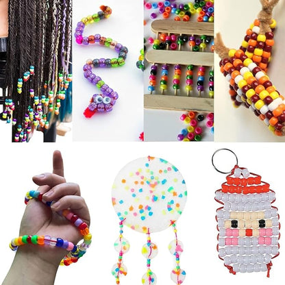 LIS HEGENSA 6300 Pcs DIY Childrens Crafts Beads Friendship Bracelet Kit, Pony Beads Letter Beads and Bracelet Making Kit, Colorful Charms, Used for Custom Necklace Bracelets and Jewelry (6300PCS)