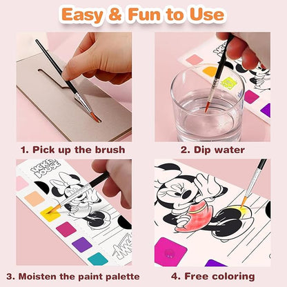 Paint with Water Coloring Books for Kids, Pocket Mess Free Watercolor Painting Kit, Water Color Paint Set Arts and Crafts Gift for Girls Ages 4 5 6 7 8+, Travel Activity Toy - Unicorns