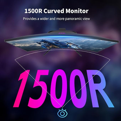 KTC H27S5C 27 Inch Curved Gaming Monitor, 1440P QHD 144Hz Monitor, HDR 400 | 2560x1440 120Hz Curve Monitors, 1500R HVA Panel, Adaptive Sync, 400nits, 129%sRGB, HDMI DP, Eye Care VESA 100x100 Mount