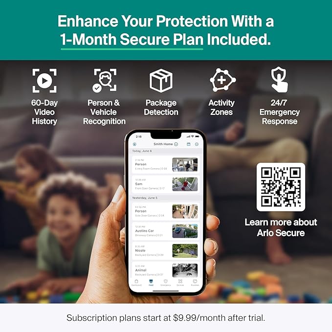 Security Cameras Wireless Outdoor - Arlo Essential Battery 2K (3rd Gen, Latest Version), Color Night Vision, Two-Way Audio, Home Security, Person/Package/Vehicle/Animal Detection, White - 2-Pack