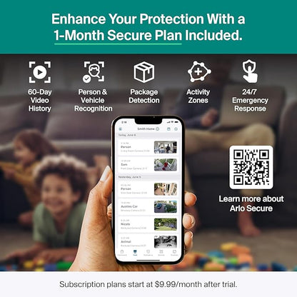 Security Cameras Wireless Outdoor - Arlo Essential Battery 2K (3rd Gen, Latest Version), Color Night Vision, Two-Way Audio, Home Security, Person/Package/Vehicle/Animal Detection, White - 2-Pack