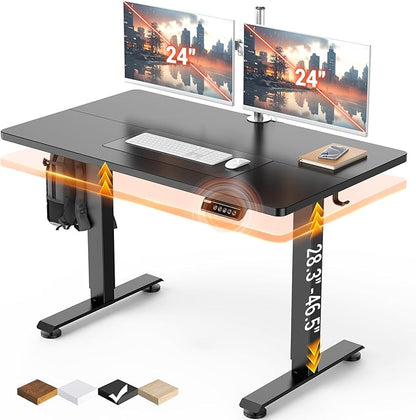 Veken Standing Desk, Black, 47.2×23.6 Inch | Height Adjustable Sit Stand Up Computer Tables for Home Office, Study , Writing, Suit students, employees and group work