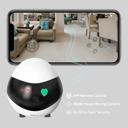 Enabot EBO SE Home Robot Camera: 1080P Mobile FamilyBot Pet Companion | Whole-Home Mobility, Two-Way Talk, Night Vision, Local Storage, Auto-Recharge, Long Distance Gift for Family/Pet