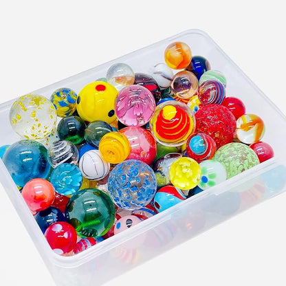 Miutrue 100 Assorted Marbles Bulk Cheap for Kids Ages 4-8-12 Play Marbles Physical Therapy Glow in The Dark Glass Marbles