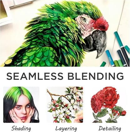 PRINA Art Supplies 120 Colors Colored Pencils Set for Adults Coloring Books with Sketchbook, Professional Vibrant Artists Coloring Pencils for Drawing Sketching Blending Shading, Soft Core Oil Based