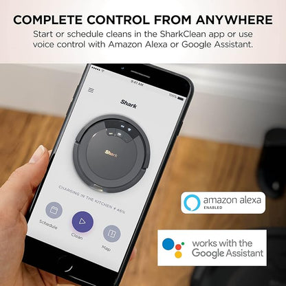 Shark ION Robot Vacuum, Tri-Brush System, Grey, AV753 | Tri-Brush System, Wi-Fi Connected, Works with Alexa & Google Assistant, 120-Min Runtime, Multi-Surface Cleaning