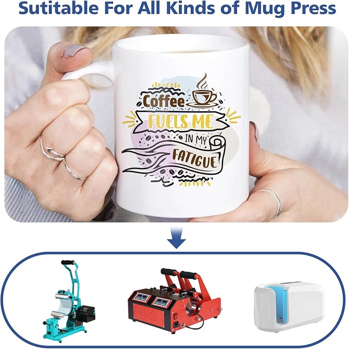 Dmsky Sublimation Mugs White Ceramic Photo Cups Blank Bulk Coffee for Crafts Tazas para Sublimar 11 oz Cups with Box, Heat Tape, Sublimation Paper Ideal for Printing Mug Set of 24