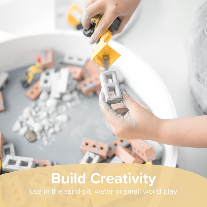Inspire My Play 25 x Mini Silicone Building Blocks for Sensory and Messy Play - Construction Bin Filler - Creativity for Kids