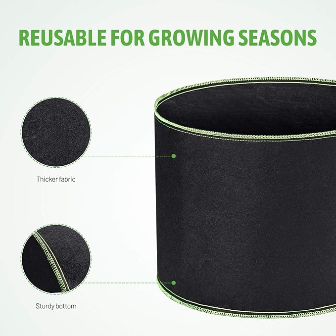 Delxo Garden Grow Bags 1 Gallon 10 Pack Plant Growing Bags Small Fabric Pots for Planting, Vegetable