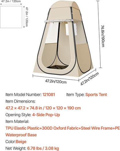 VEVOR Pop up Sports Tent, 8 Sizes Optional Clear Bubble Tent for 1-6 Person, Waterproof Outdoor Pod with Floor Mat & Top Cover, Garden Igloo Dome Tents Camping Shelter for Sports Watching