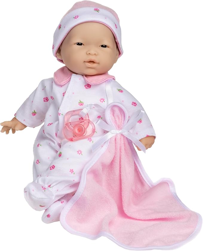 JC Toys Berenguer 11" Asian La Baby Doll,Pink Asian