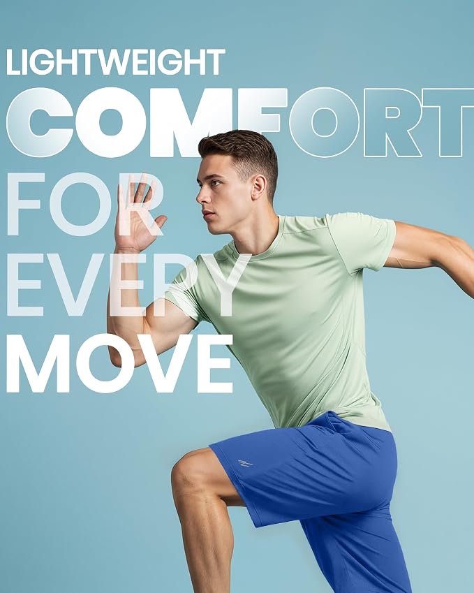 Quick Dry Knit Men's Athletic Shorts Loose-Fit Running Workout Gym Shorts