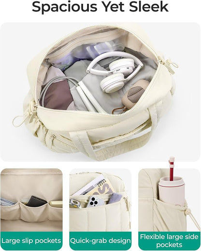 BAGSMART Duffle Bag for Travel, Gym Bag for Women, Weekender Carry on Bag | PVC Wet Pocket, Airline Approved Personal Carry-on Size, Fits Under-seat, One Bag for Gym, Travel, Hospital, Overnight
