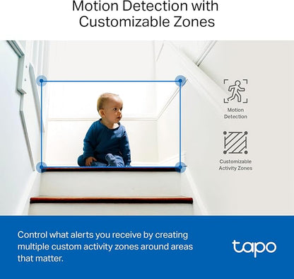 TP-Link Tapo 2K QHD Pan/Tilt Security Camera for Pet Camera, Baby Monitor, Motion Detection, Motion Tracking, 2-Way Audio, Night Vision, Cloud &SD Card Storage, Works w/Alexa & Google Home(Tapo C220)