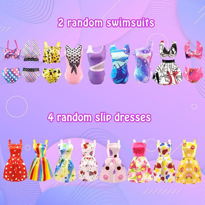 Doll Clothes and Accessories for 11.5 Inch Doll Dress up Set with Princess Gowns Fashion Dresses Outfits Tops and Pants Bags Gift Toys for Girls 4 5 6 7 8 9 10 Years Christmas Birthday