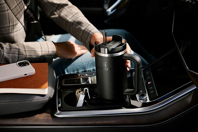 STANLEY Quencher H2.0 Flow State Tumbler, 20 oz, Slate Blue Drift | Handle and Straw | 3-Position Lid | Cup Holder Compatible for Travel | Insulated Stainless Steel Cup | BPA-Free