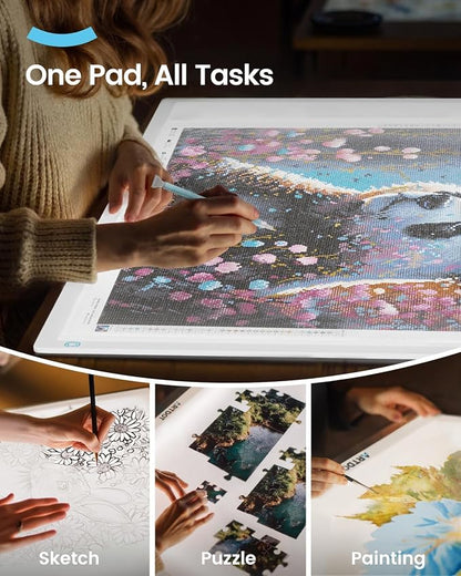 ARTDOT A1 Large LED Light Pad for Diamond Painting AC Powered Light Board Kit Adjustable Brightness Light Box Drawing for 5D Diamond Painting Kits