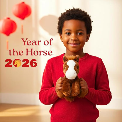 The Petting Zoo Floppy Horse Stuffed Animal Plushie, Gifts for Kids, Wild Onez Wildlife Animals, Horse Plush Toy 8 inches
