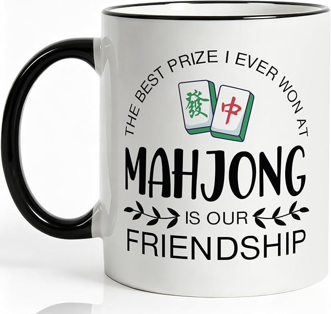 Mahjong Gift for Mahjong Players, Mahjongg Lover Coffee Mug Gifts for Friends Women Men, Chinese Mah-jong Enthusiast Gift for Coworkers Him Her 11oz