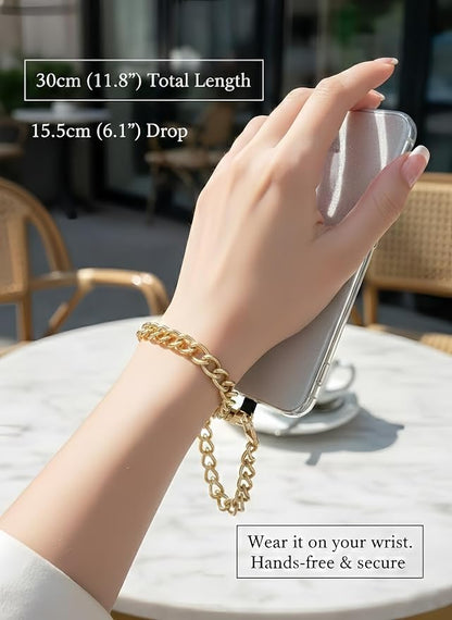 Metal Phone Wrist Lanyard Lightweight Aluminum Cellphone Strap Wristlet Classic Metal Phone Chain for Women and Men