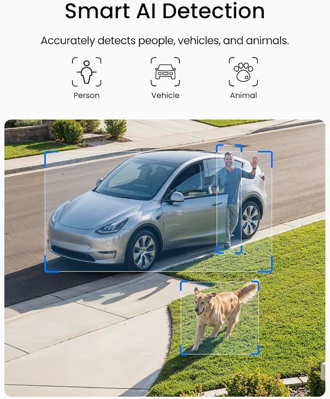 REOLINK Security Cameras Wireless Outdoor, 3K 5MP Dual-Band WiFi 6, Person/Vehicle/Animal Smart AI Detection, IP67, Local Storage, Smart Alerts, No Subscription, Home Hub Mini with 4X Argus Solar