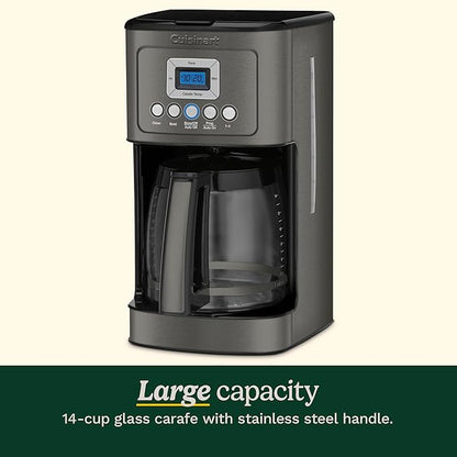 Cuisinart 14-Cup Coffee Maker, Programmable PerfecTemp Glass Carafe Coffee Machine with 1-4 Cup Setting, Brew Strength Control and Pause, Stainless Steel, DCC-3200BKSNAS, Black | 14-Cup Glass Carafe, Perfectemp Heating, 24-Hour Programmability, Brew St...