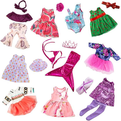 ebuddy 10 Set 18 Inch Doll Clothes - Fashion Outfit Fit for 18 inch Girl Doll (Only Clothesl)