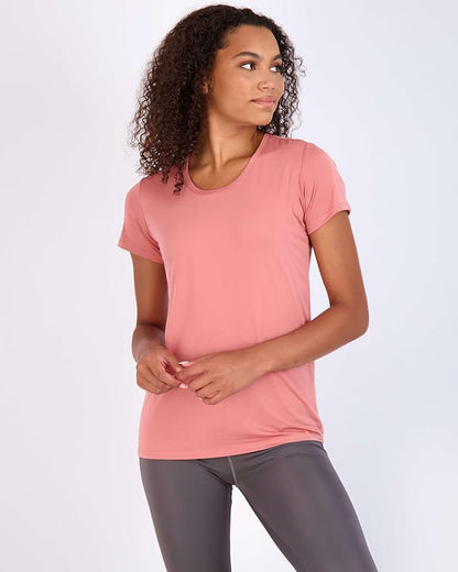 5 Pack Women's Dry Fit Short Sleeve Athletic Gym Workout Running Tops | Available in Plus Size, Exercise, Sports, Fitness, Quick Dry, Cooling, Moisture Wicking, Loose Basic Tees, Yoga, Pilates