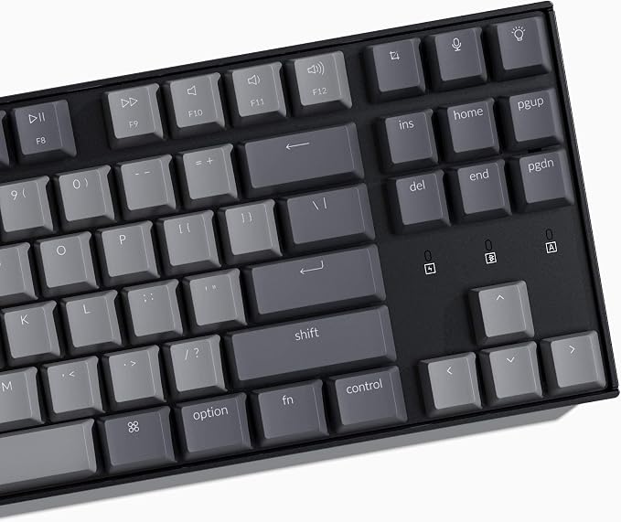 Keychron K8 Tenkeyless Wireless Mechanical Keyboard for Mac, RGB Backlight, Bluetooth, Multitasking, Type-C Wired Gaming Keyboard for Windows with Gateron G Pro Brown Switch