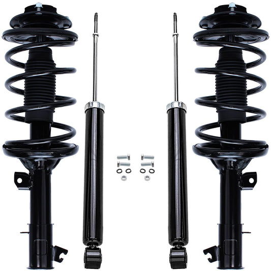 Detroit Axle - 4pc Struts Shocks for 01-06 Hyundai Santa Fe, 2 Front Struts w/Coil Spring 2 Rear Shock Absorbers Assembly 2001 2