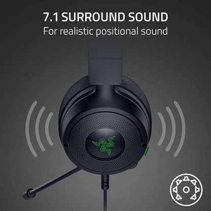 Razer Kraken Kitty V3 X Wired Gaming Headset, Kitty Ears, Black | HyperClear Cardioid Mic, 40 mm Drivers, 7.1 Surround Sound, Comfy Ear Cushions, Cross-Platform via 3.5mm PC, PS5, Xbox